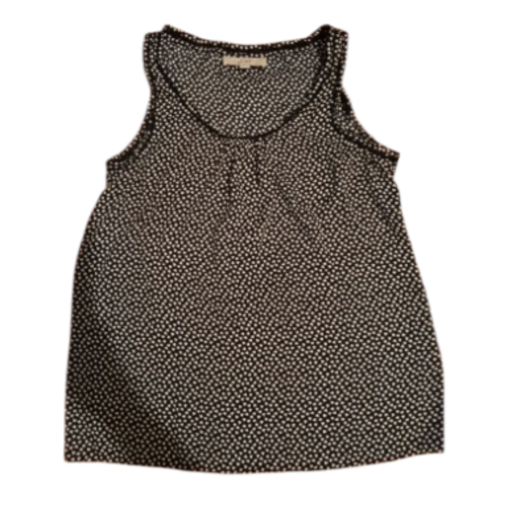LOFT Black and White Hearts Sleeveless Tank Top